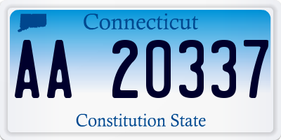 CT license plate AA20337