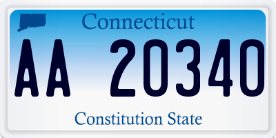 CT license plate AA20340