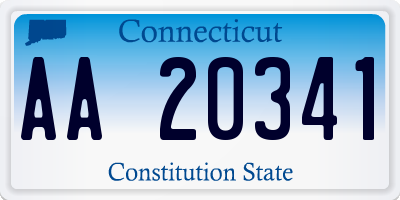 CT license plate AA20341