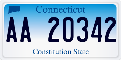 CT license plate AA20342