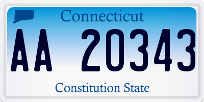 CT license plate AA20343