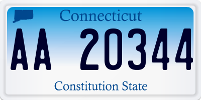 CT license plate AA20344