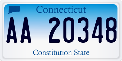 CT license plate AA20348