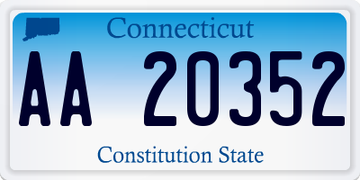 CT license plate AA20352