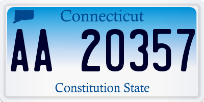 CT license plate AA20357