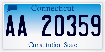 CT license plate AA20359