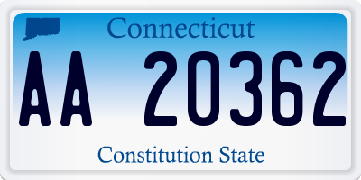 CT license plate AA20362