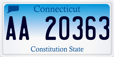 CT license plate AA20363