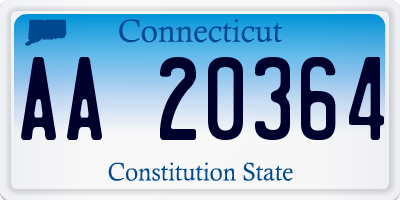 CT license plate AA20364
