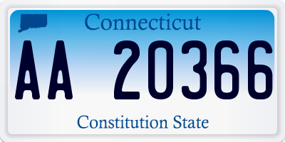 CT license plate AA20366