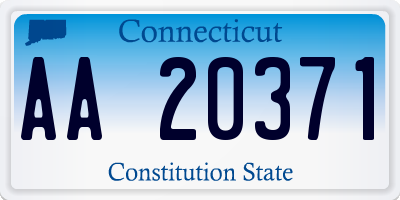 CT license plate AA20371