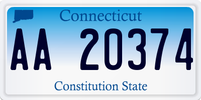 CT license plate AA20374