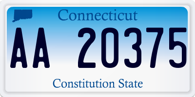 CT license plate AA20375