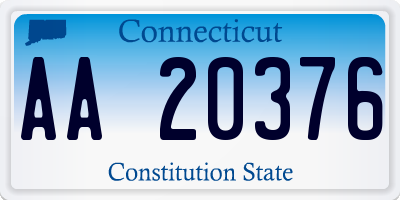 CT license plate AA20376