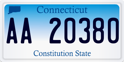 CT license plate AA20380