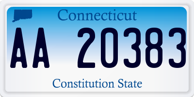 CT license plate AA20383