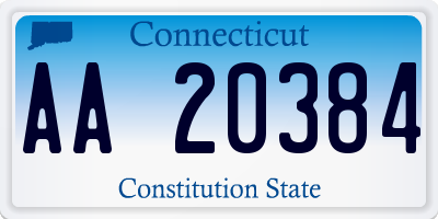 CT license plate AA20384
