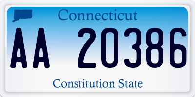 CT license plate AA20386