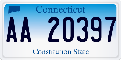 CT license plate AA20397