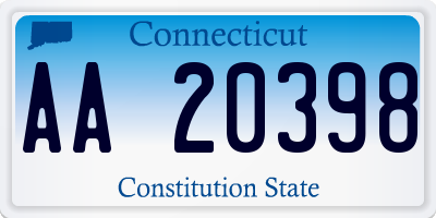 CT license plate AA20398