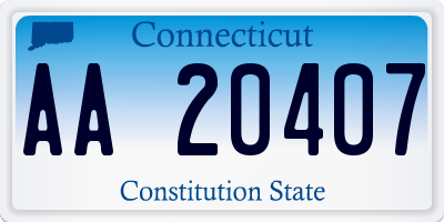 CT license plate AA20407