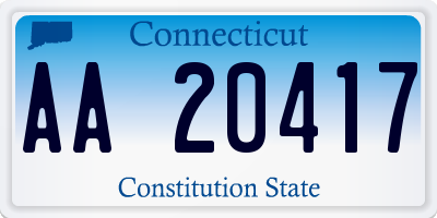 CT license plate AA20417