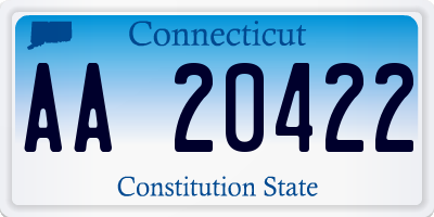 CT license plate AA20422