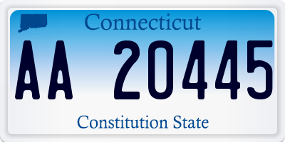 CT license plate AA20445