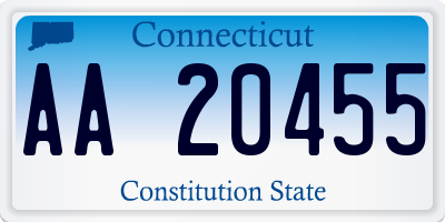 CT license plate AA20455