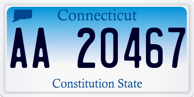 CT license plate AA20467