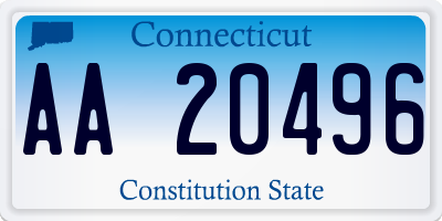 CT license plate AA20496