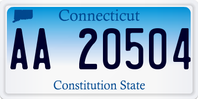 CT license plate AA20504