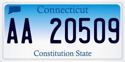 CT license plate AA20509