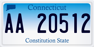 CT license plate AA20512