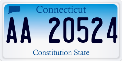 CT license plate AA20524