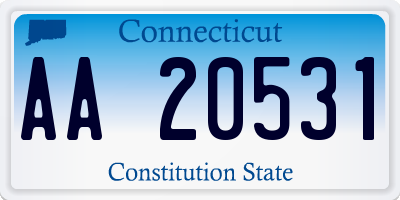 CT license plate AA20531