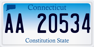 CT license plate AA20534