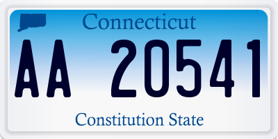 CT license plate AA20541