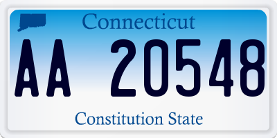 CT license plate AA20548