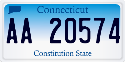 CT license plate AA20574