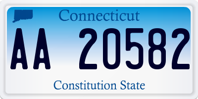 CT license plate AA20582