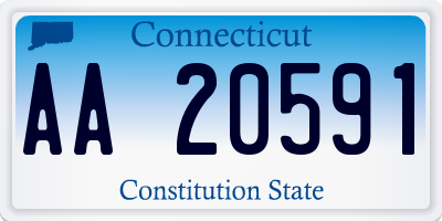 CT license plate AA20591