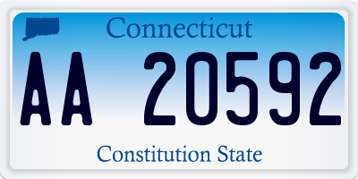 CT license plate AA20592