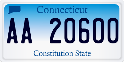 CT license plate AA20600