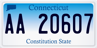 CT license plate AA20607