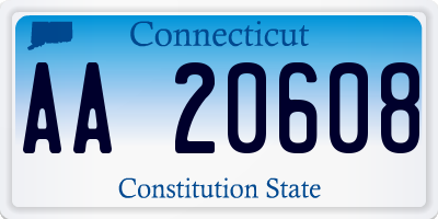 CT license plate AA20608