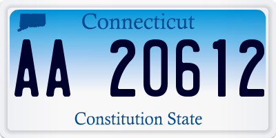 CT license plate AA20612