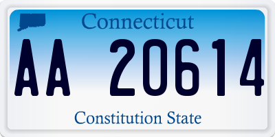 CT license plate AA20614