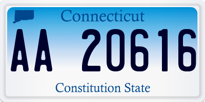 CT license plate AA20616