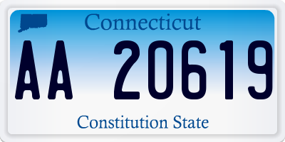 CT license plate AA20619